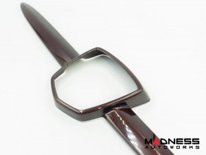 FIAT 500 ABARTH Front Emblem Cover - Carbon Fiber - Dark Red Candy